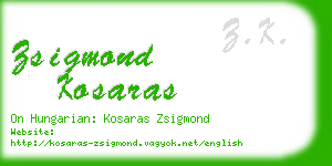 zsigmond kosaras business card